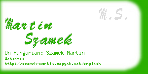 martin szamek business card